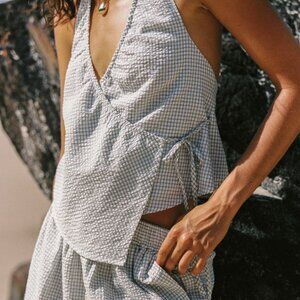 ELCE SWIM Daphne Halter/Short Set in White Check